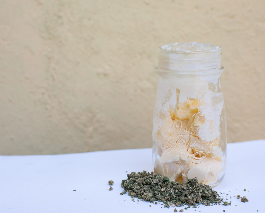 making cannabutter in a mason jar