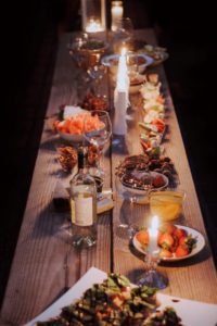 Dinner on wood table